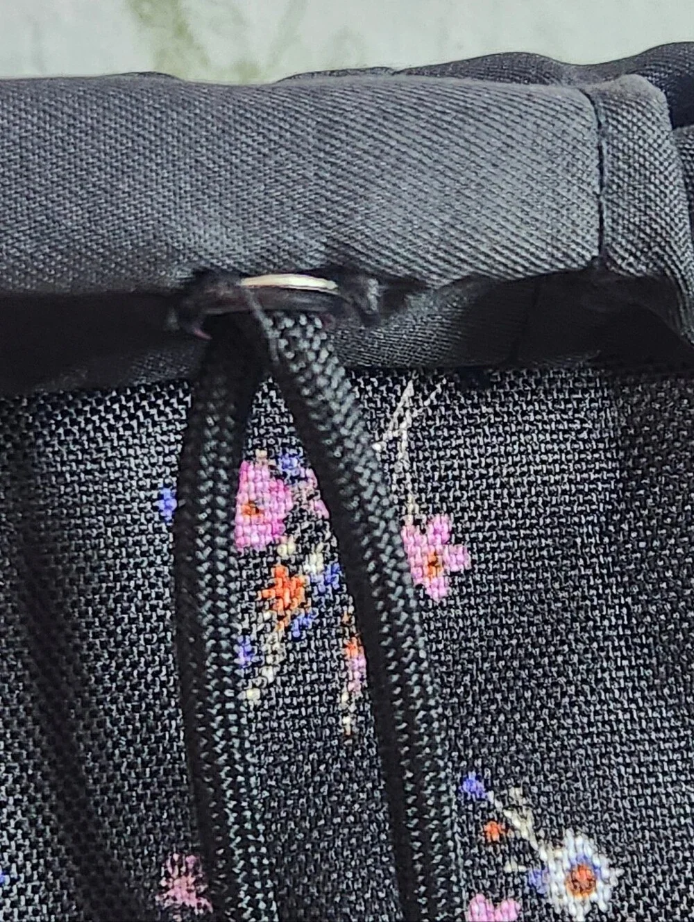 Black and Floral Backpack